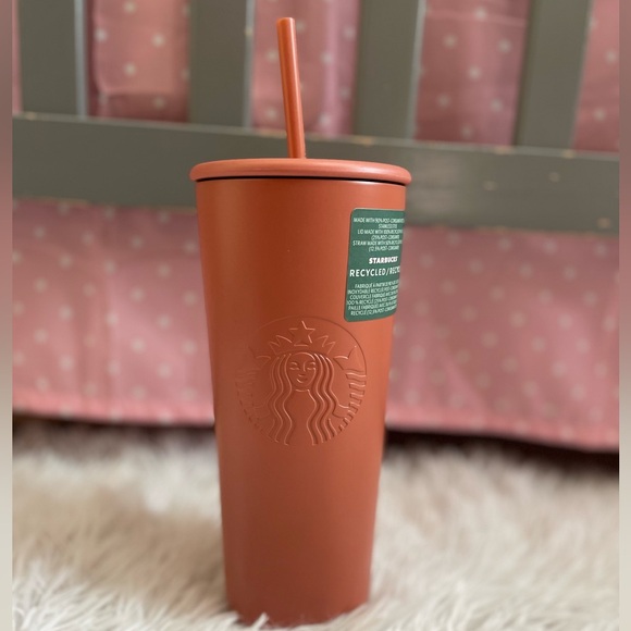 NWT Starbucks 2024 Terracotta Brown/Orange Recycled Triangle SS Venti Tumbler - Picture 7 of 12
